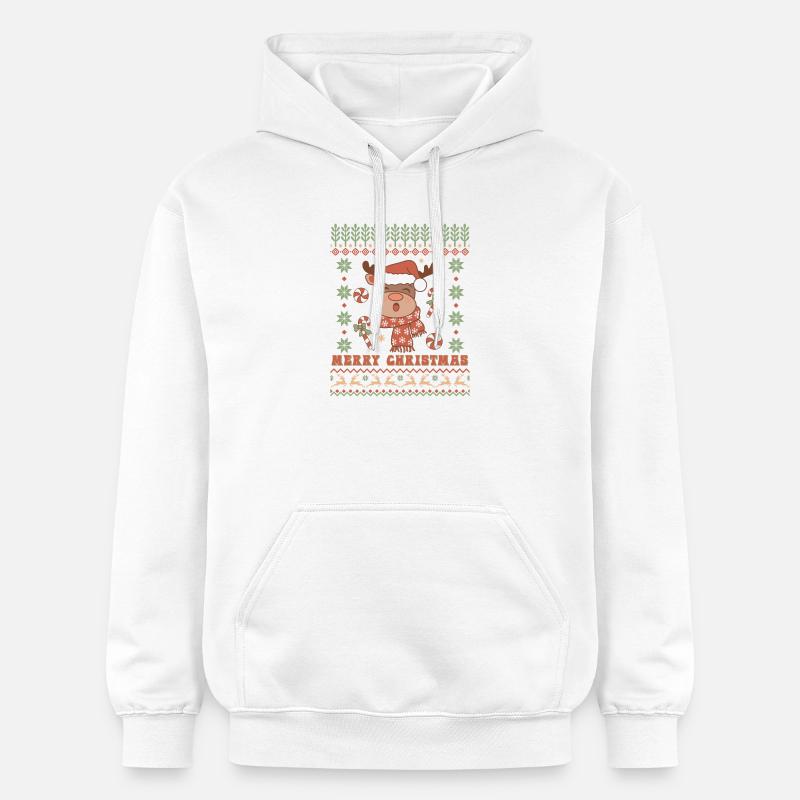 Pull de Noël moche - Sweat à capuche Softstyle® Gildan Unisexe - blanc