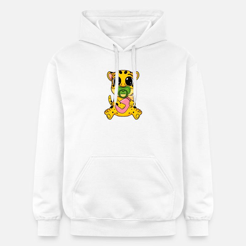 Motif de bébé guépard - Sweat à capuche Softstyle® Gildan Unisexe - blanc
