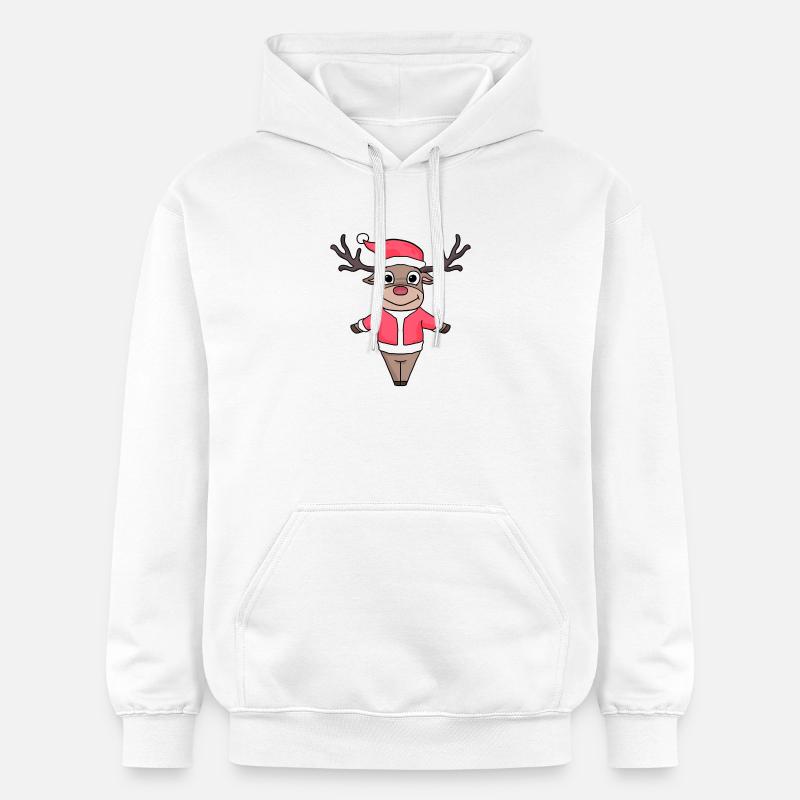 Cerf Noël de Noël - Sweat à capuche Softstyle® Gildan Unisexe - blanc