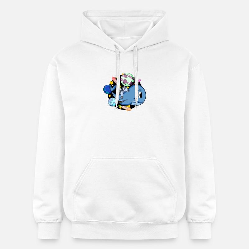 Baleine et astronaute dans l’espace - Sweat à capuche Softstyle® Gildan Unisexe - blanc