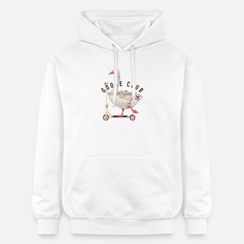 Giant Goose Skateboard Street Style Design - Sweat à capuche Softstyle® Gildan Unisexe - blanc