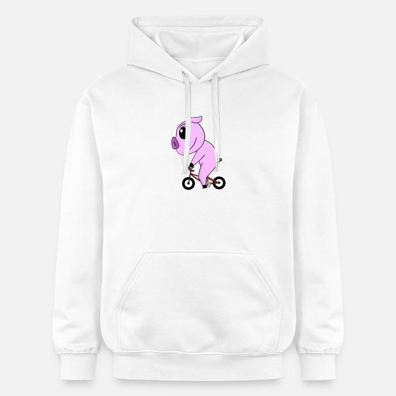 Vélo cochon - Sweat à capuche Softstyle® Gildan Unisexe - blanc