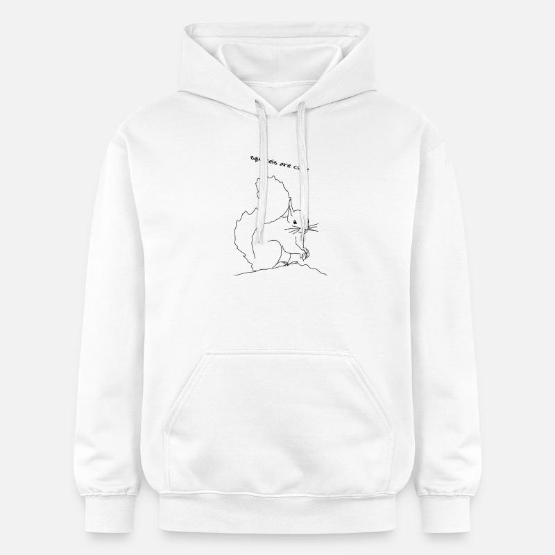 Écureuil mignon, lineart - Sweat à capuche Softstyle® Gildan Unisexe - blanc