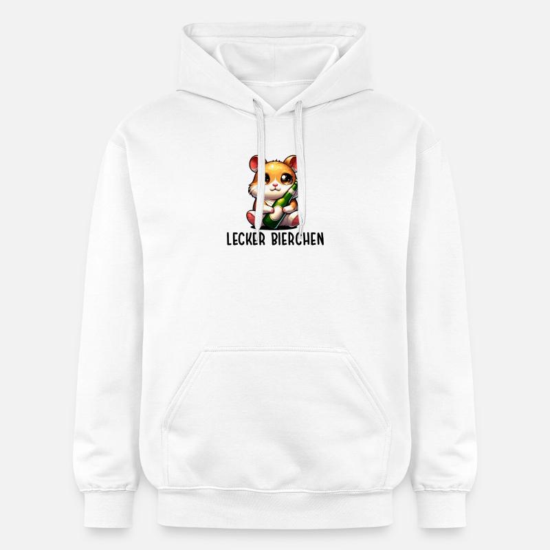 LECKER BIERCHEN Sad Hamster Meme - Gildan Unisex Softstyle® Midweight Hoodie - Weiß