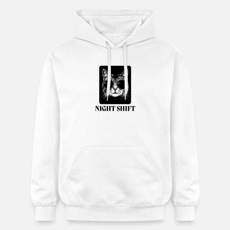 Chat cool - Sweat à capuche Softstyle® Gildan Unisexe - blanc