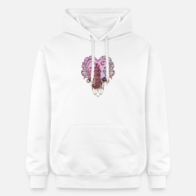 Dans l’étreinte du cœur. - Sweat à capuche Softstyle® Gildan Unisexe - blanc