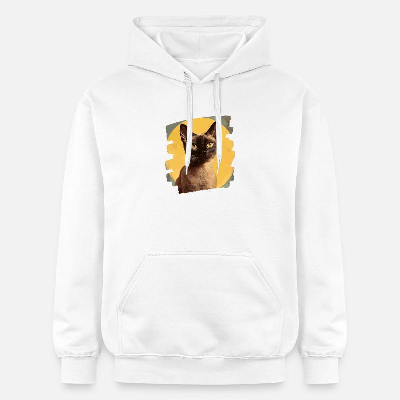 Birman Birmanie Chat Rétro - Sweat à capuche Softstyle® Gildan Unisexe - blanc