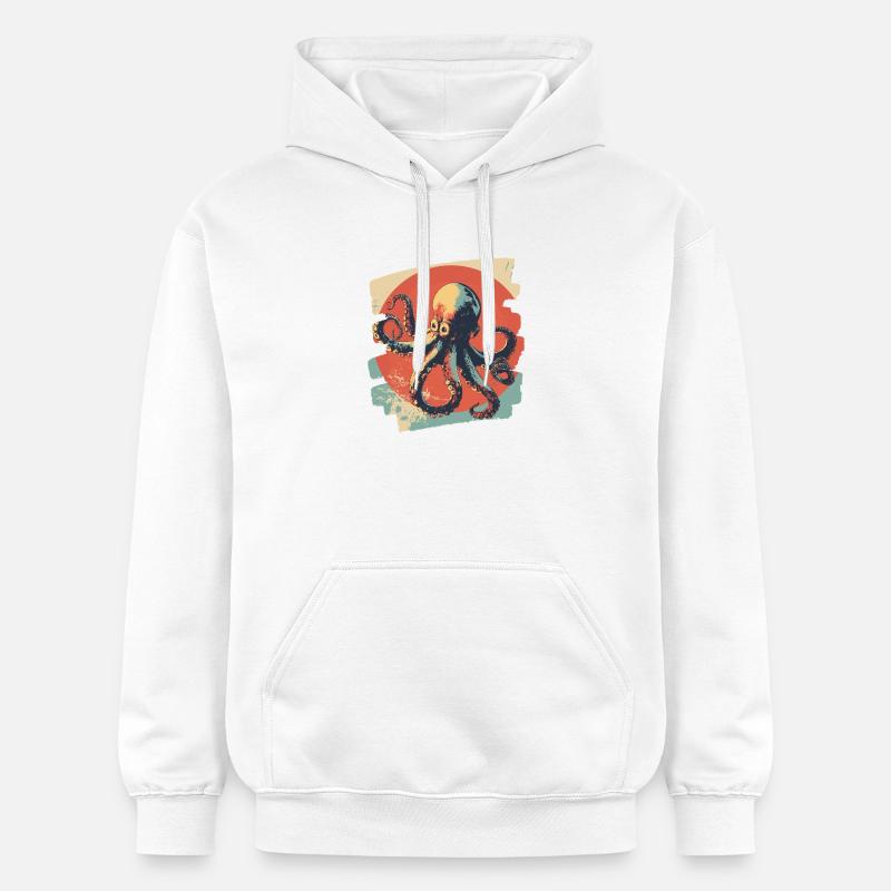 Octopus Octopus Retro - Gildan Unisex Softstyle® Midweight Hoodie - white