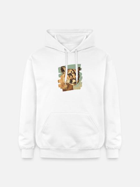 Lion from mountain Retro - Gildan Unisex Softstyle® Midweight Hoodie - white