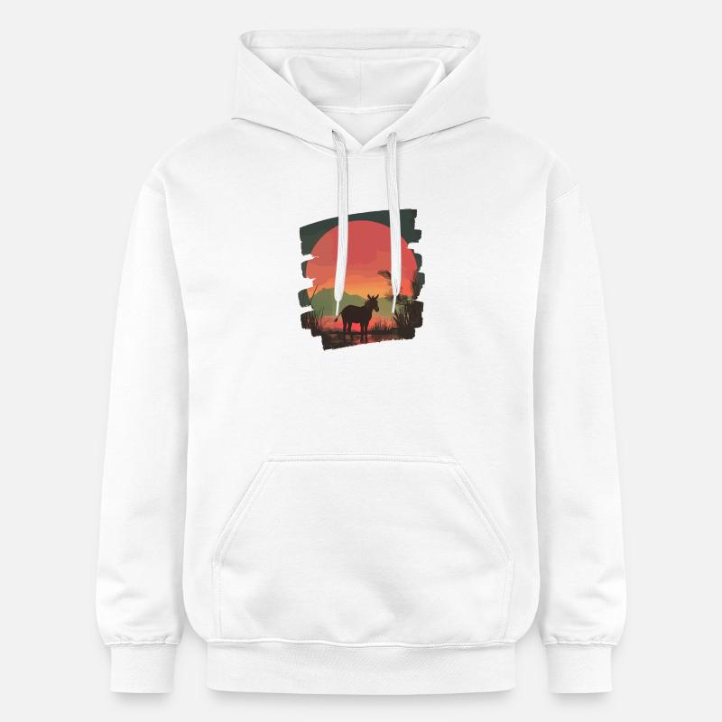 Âne - Sweat à capuche Softstyle® Gildan Unisexe - blanc