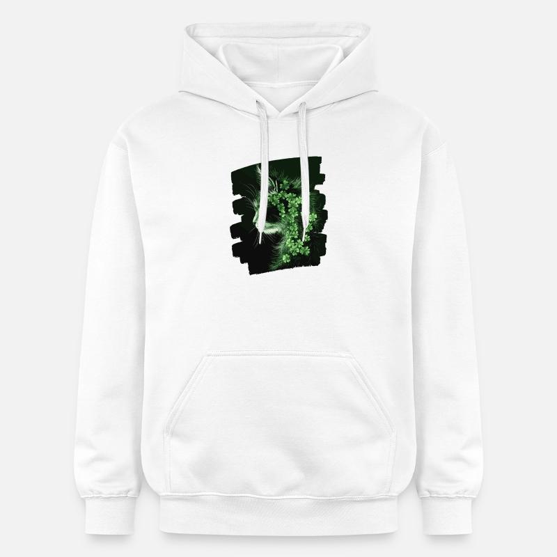 St Patricks day Katze - Gildan Unisex Softstyle® Midweight Hoodie - Weiß
