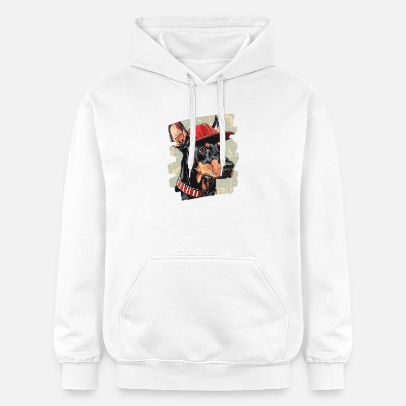 Doberman - Sweat à capuche Softstyle® Gildan Unisexe - blanc