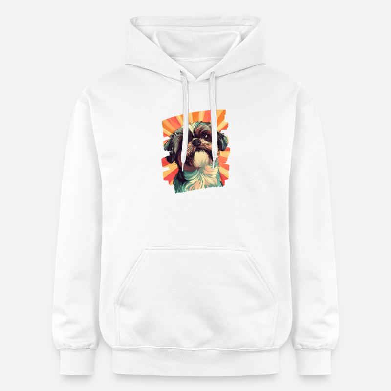 Shih Tzu - Sweat à capuche Softstyle® Gildan Unisexe - blanc