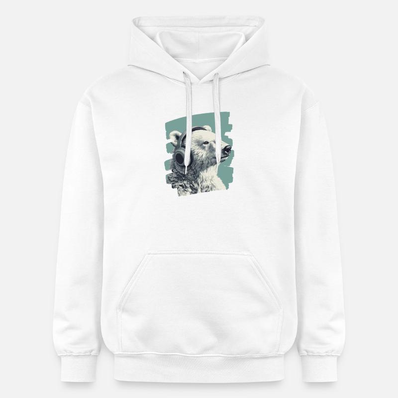 Ours blanc - Sweat à capuche Softstyle® Gildan Unisexe - blanc