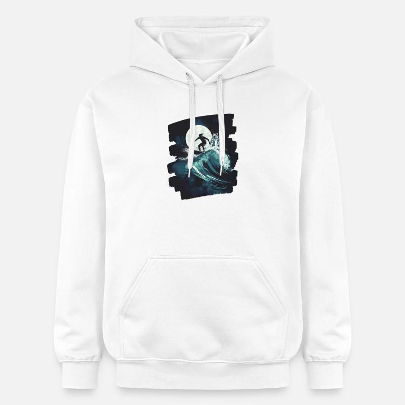 Surfeur Surf Planche de surf Surf - Sweat à capuche Softstyle® Gildan Unisexe - blanc