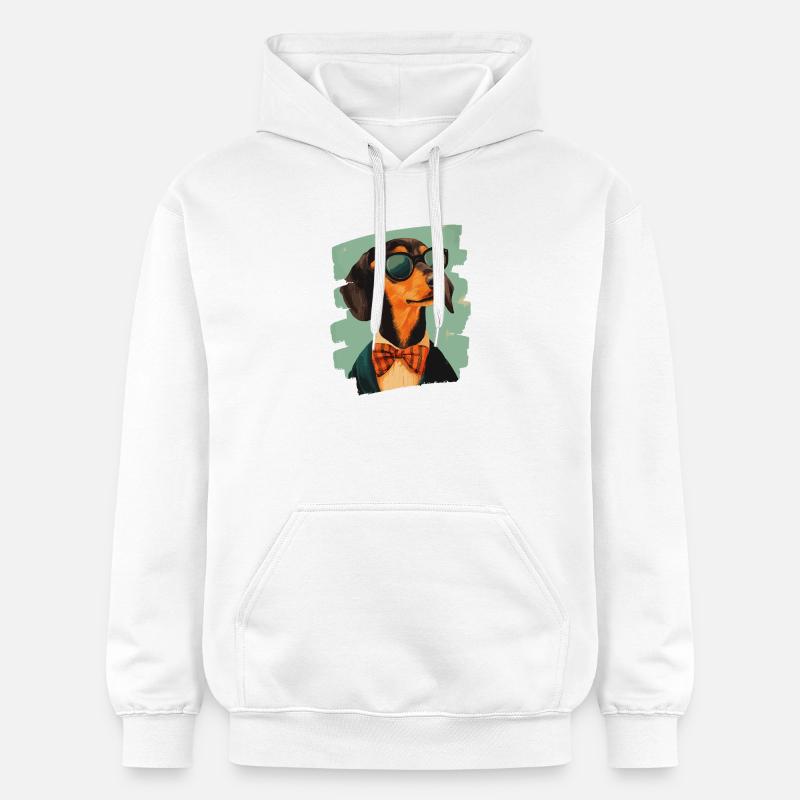 Teckel Dackel - Sweat à capuche Softstyle® Gildan Unisexe - blanc