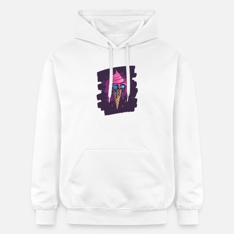 Crème glacée Crème glacée - Sweat à capuche Softstyle® Gildan Unisexe - blanc