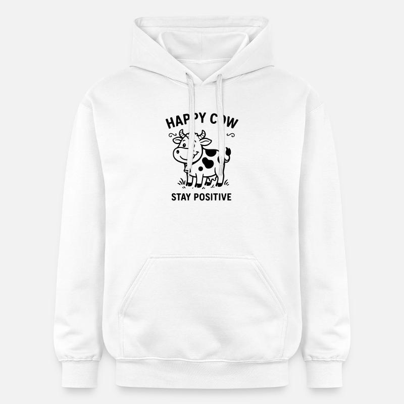 Vache heureuse - Sweat à capuche Softstyle® Gildan Unisexe - blanc
