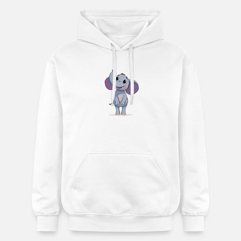 Conception graphique d’éléphant mignon - Sweat à capuche Softstyle® Gildan Unisexe - blanc