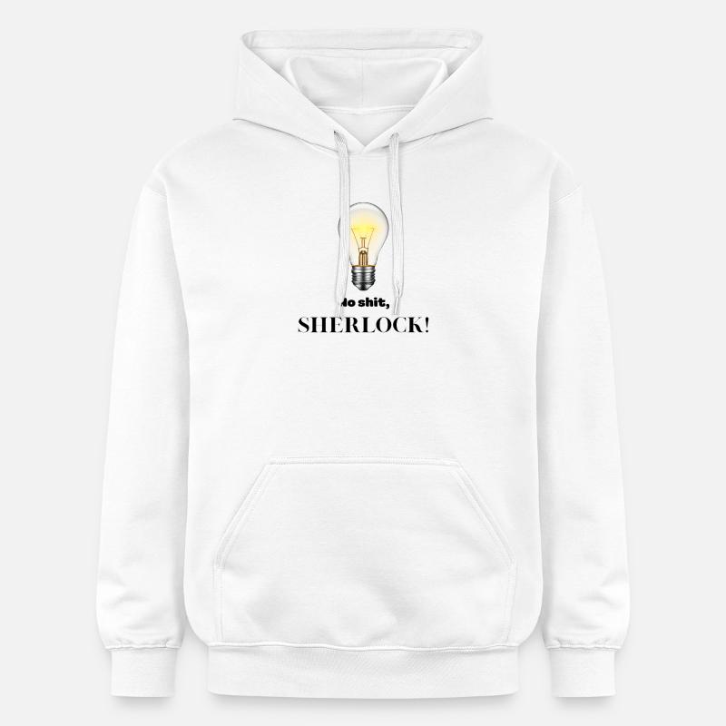 Pas de merde Sherlock ! - Sweat à capuche Softstyle® Gildan Unisexe - blanc