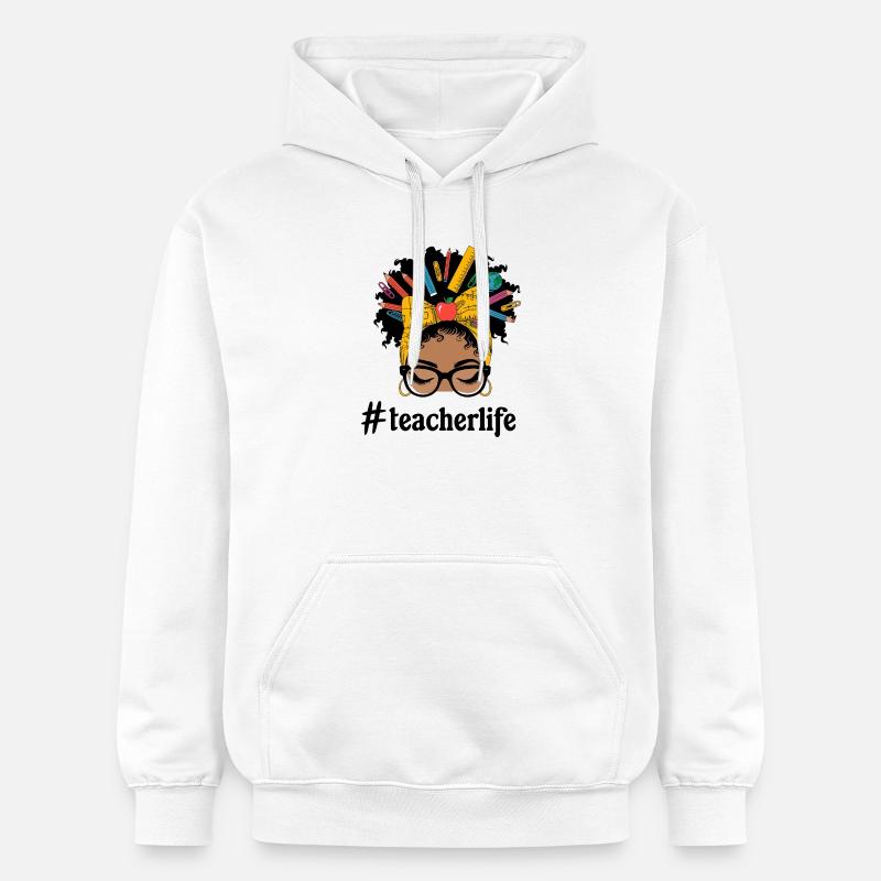 Portrait d'Enseignante Créative École Style - Sweat à capuche Softstyle® Gildan Unisexe - blanc
