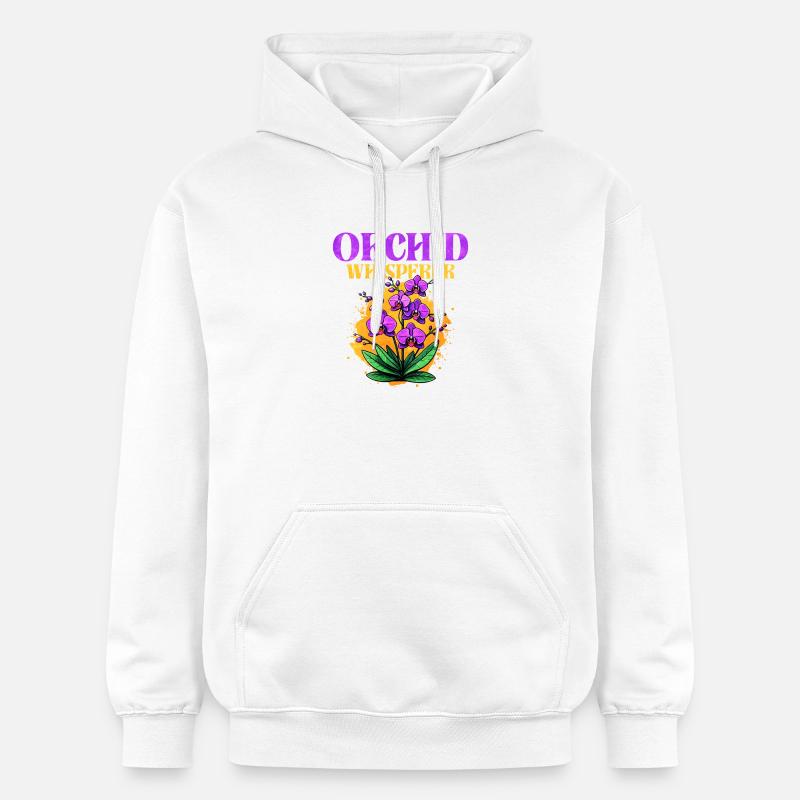 Conception de murmure d'orchidée - Sweat à capuche Softstyle® Gildan Unisexe - blanc