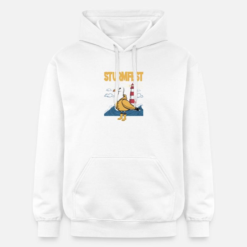 Mélodie de phare avec mouette - Sweat à capuche Softstyle® Gildan Unisexe - blanc