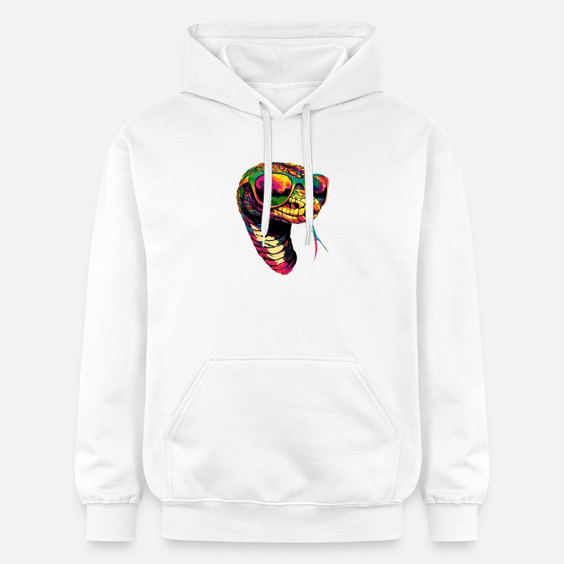Schlange Python Kobra Klapperschlange Schlangen - Gildan Unisex Softstyle® Midweight Hoodie - Weiß