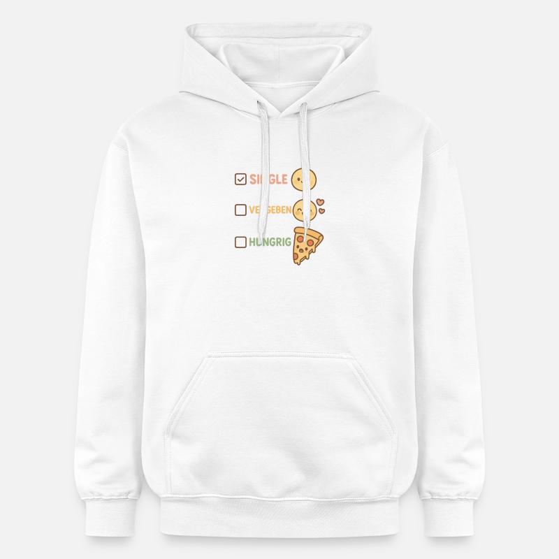 Statut relationnel & mèmes pizza - Sweat à capuche Softstyle® Gildan Unisexe - blanc