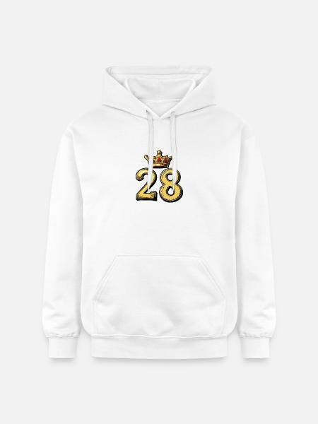 28 Number Krone - Gildan Unisex Softstyle® Midweight Hoodie - white