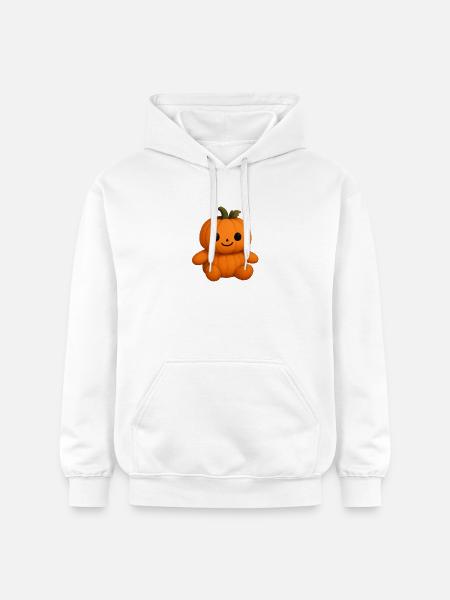 Cute pumpkin teddy bear friendly face - Gildan Unisex Softstyle® Midweight Hoodie - white
