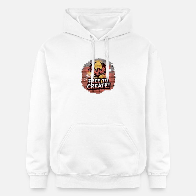 Graffiti Phoenix Gratuit à créer - Sweat à capuche Softstyle® Gildan Unisexe - blanc