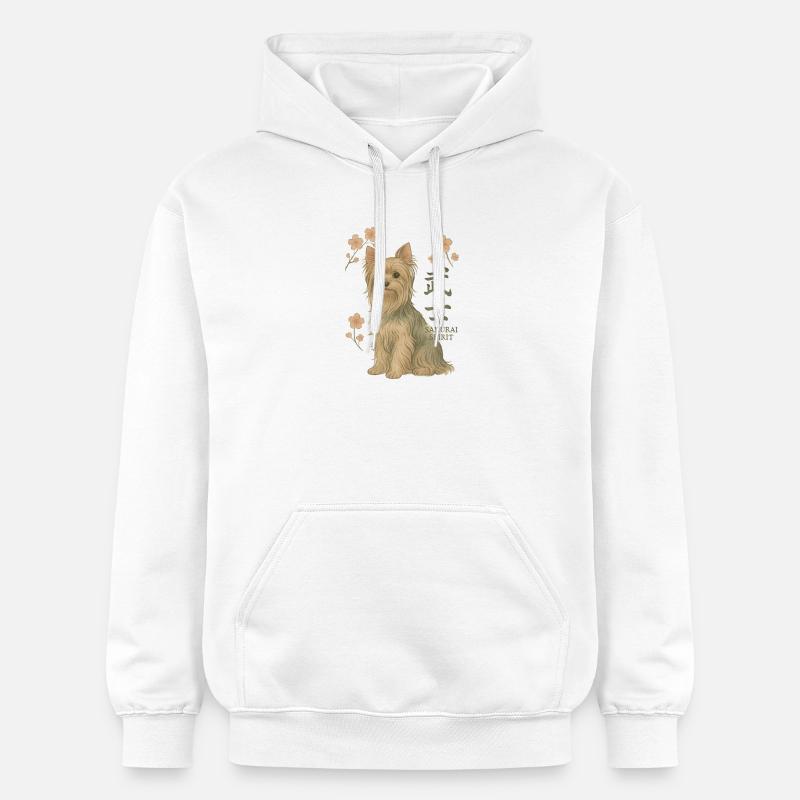 Chien Yorkshire Terrier - Samurai Spirit - Sweat à capuche Softstyle® Gildan Unisexe - blanc