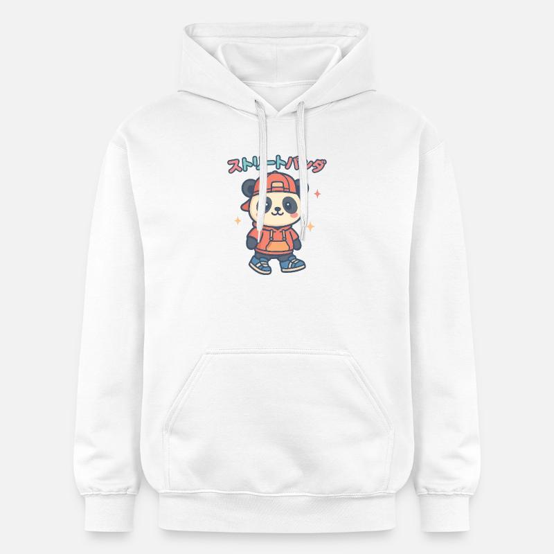 Street Panda Pullover Sweat à capuche - Sweat à capuche Softstyle® Gildan Unisexe - blanc