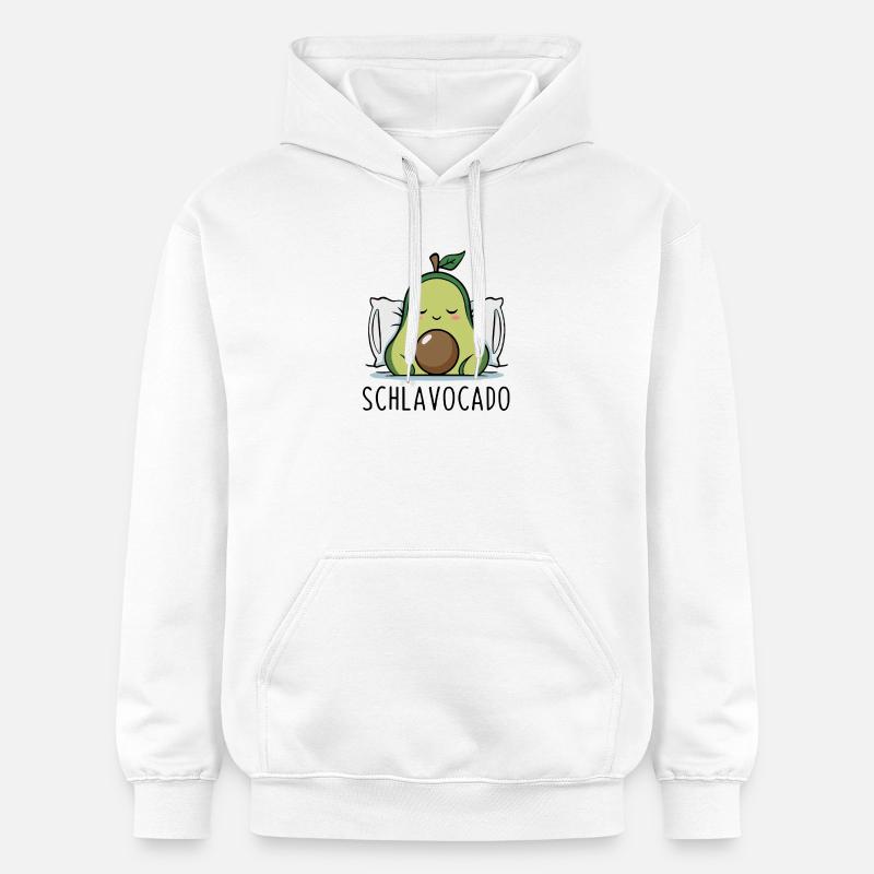 Schlavocado Drôle d’avocat Jeu de mots - Sweat à capuche Softstyle® Gildan Unisexe - blanc