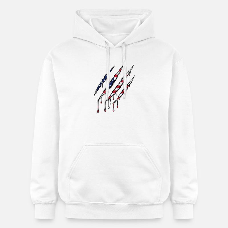 Scratch USA Flag Scratch Trace - Sweat à capuche Softstyle® Gildan Unisexe - blanc