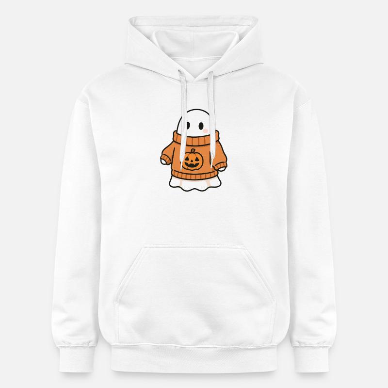 Pull citrouille Ghost - Sweat à capuche Softstyle® Gildan Unisexe - blanc