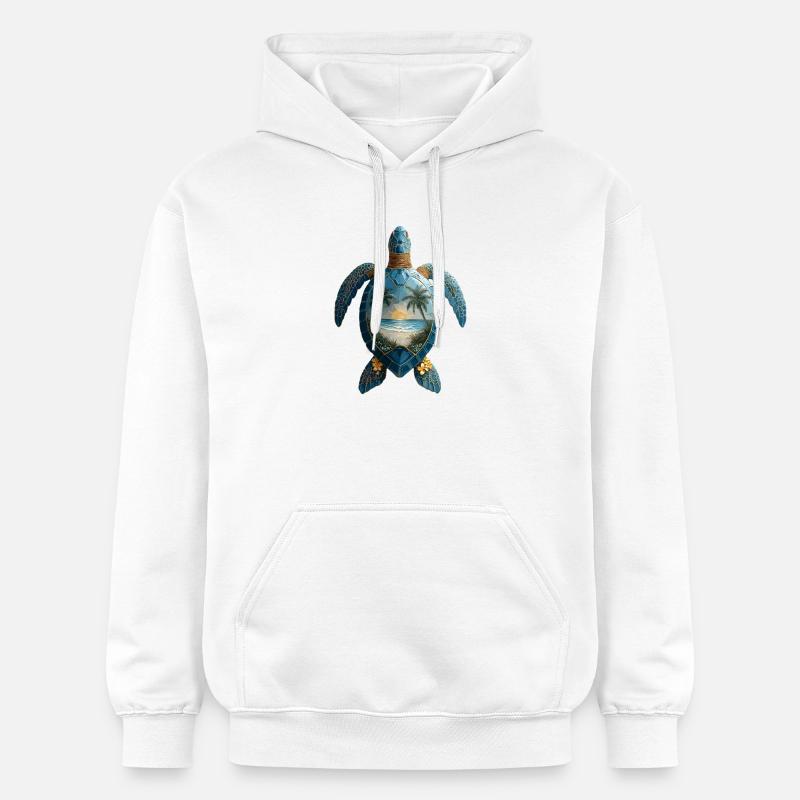 Turtle Waves Surf Turtle Surfer Turtles - Gildan Unisex Softstyle® Midweight Hoodie - white