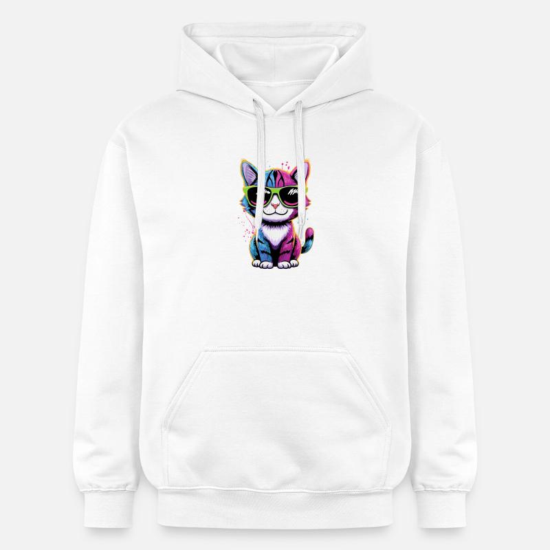 Chat Animal de compagnie Chat coloré - Sweat à capuche Softstyle® Gildan Unisexe - blanc