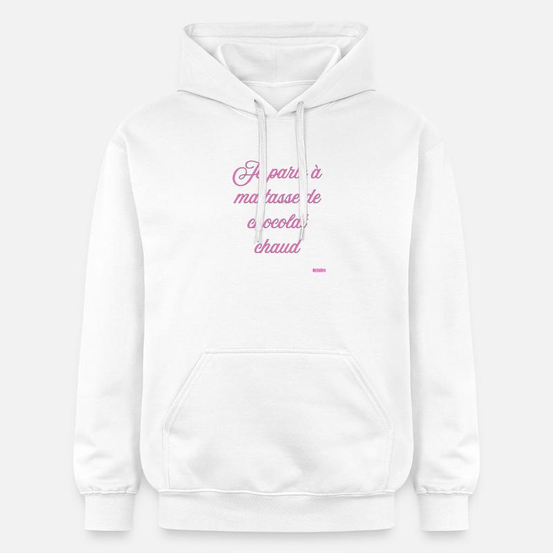 Tasse Chocolat Chaud Script Rose - Sweat à capuche Softstyle® Gildan Unisexe - blanc
