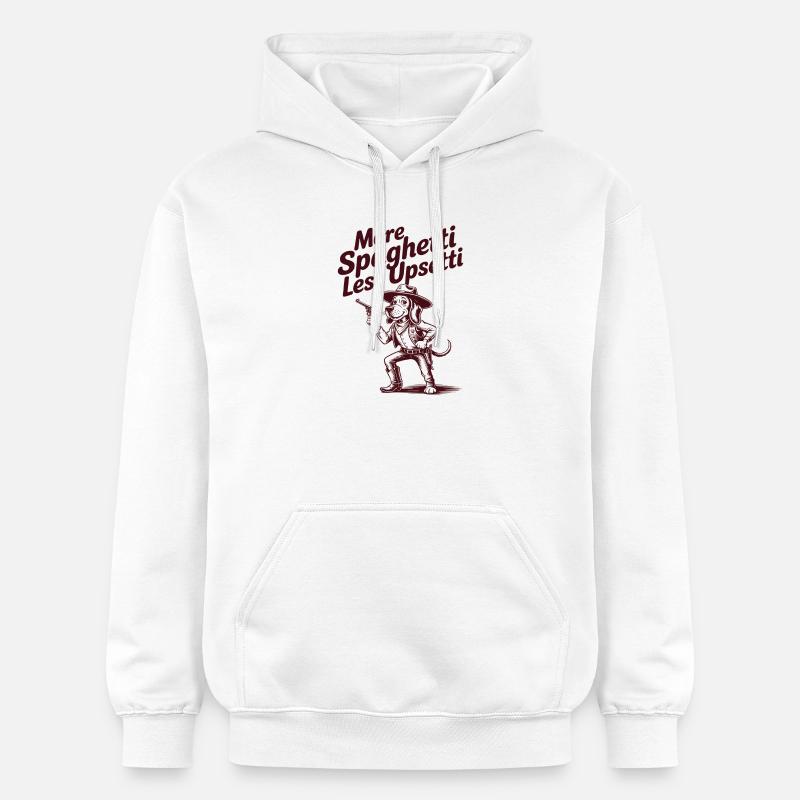 Plus de spaghettis, moins d’upsetti - Sweat à capuche Softstyle® Gildan Unisexe - blanc