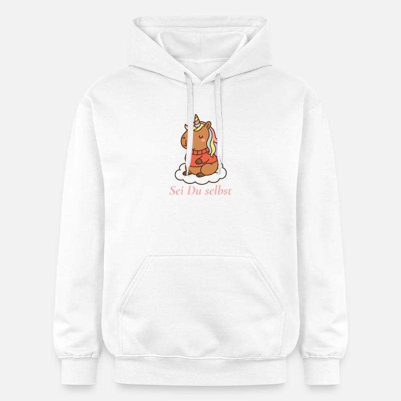 Sei Du selbst – Capybara Einhorn 🌈 - Gildan Unisex Softstyle® Midweight Hoodie - Weiß