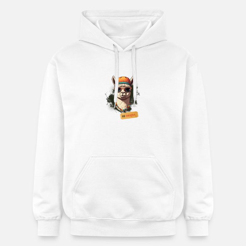 Pas de drame Lama - Sweat à capuche Softstyle® Gildan Unisexe - blanc