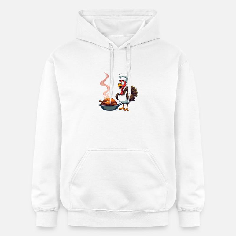 Cuisinier de dinde de Thanksgiving - Sweat à capuche Softstyle® Gildan Unisexe - blanc