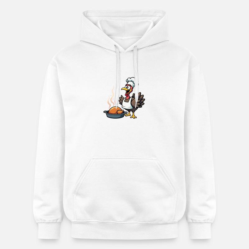 Cuisinier de dinde de Thanksgiving - Sweat à capuche Softstyle® Gildan Unisexe - blanc