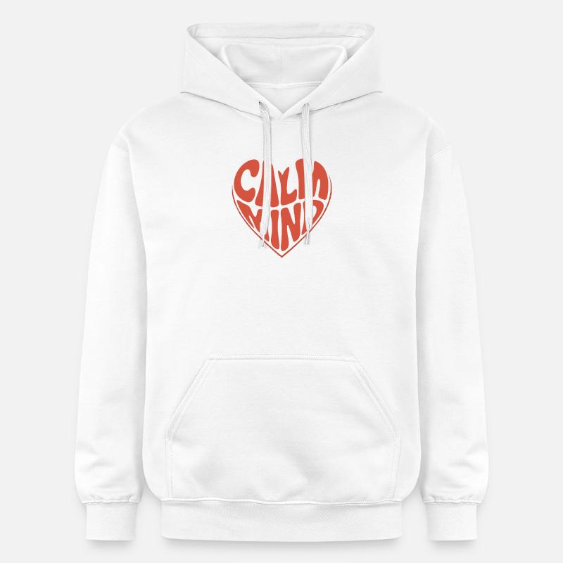 Calm Mind – Retro Herz Design - Sweat à capuche Softstyle® Gildan Unisexe - blanc