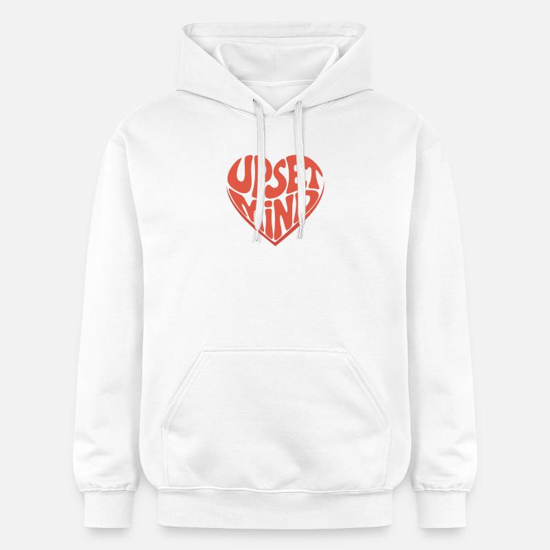 Upset Mind – Retro Herz Design - Sweat à capuche Softstyle® Gildan Unisexe - blanc
