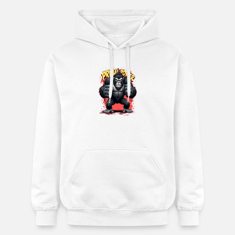 Imprimé Primal Power Gorila - Sweat à capuche Softstyle® Gildan Unisexe - blanc