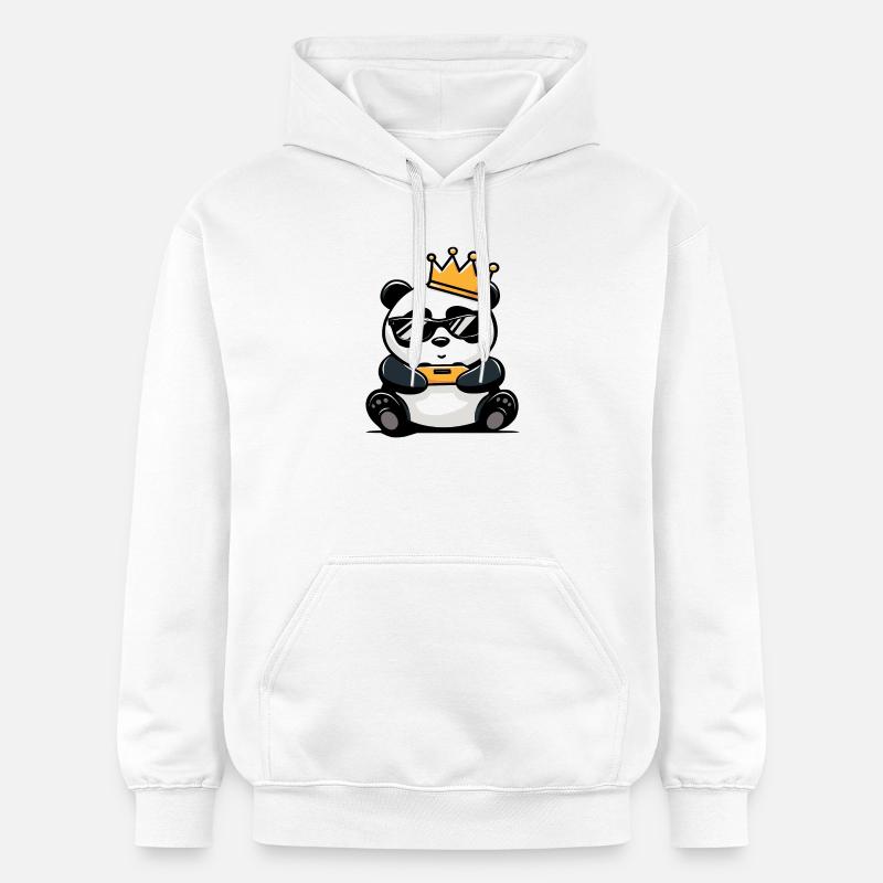 Panda Controller et Couronne - Sweat à capuche Softstyle® Gildan Unisexe - blanc