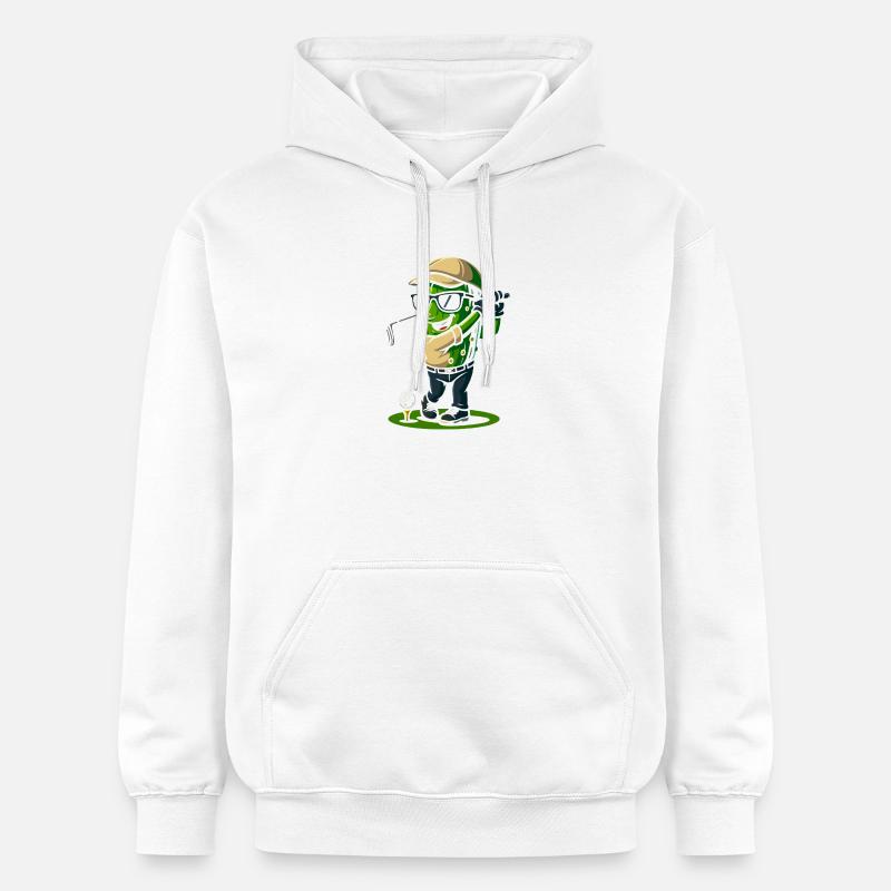 dessin animé de golfeur de cactus - Sweat à capuche Softstyle® Gildan Unisexe - blanc